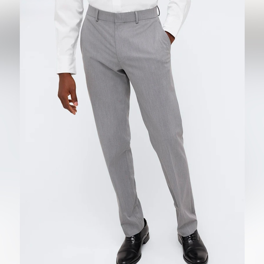 Kenneth Cole Reaction Techni Cole Light Gray Suit Dress Pants Men's 36W 30L